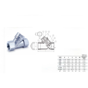 Zawór Kątowy Zwrotny "3/4" Nierdzewny