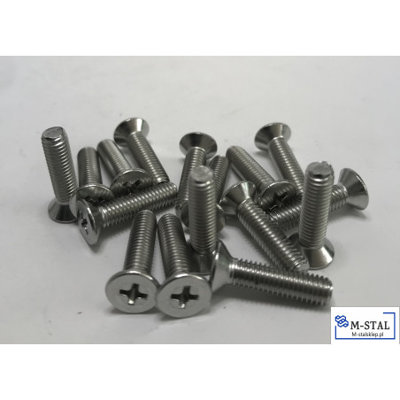 Wkręt do Metalu Nierdzewny stożkowy 4X14 krzyżak DIN 965-10szt