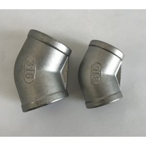 Kolano nierdzewne gwintowane 45 st. 1 1/4" GW/GW AISI 316