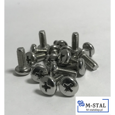 Wkręt Nierdzewny walcowy 3x16 krzyżak DIN 7985-10szt