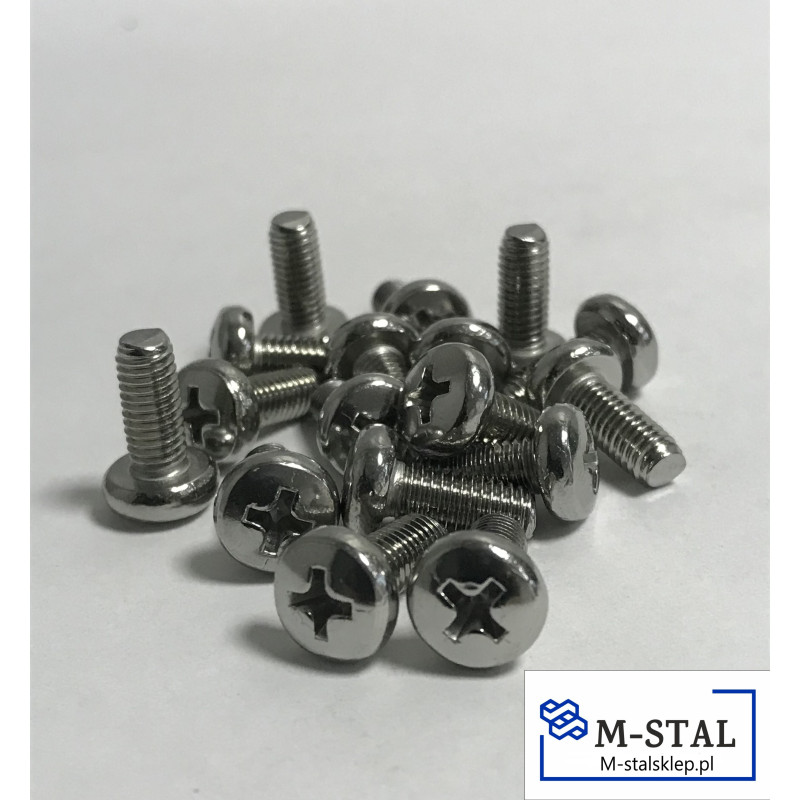 Wkręt Nierdzewny walcowy 4x10 krzyżak DIN 7985-10szt