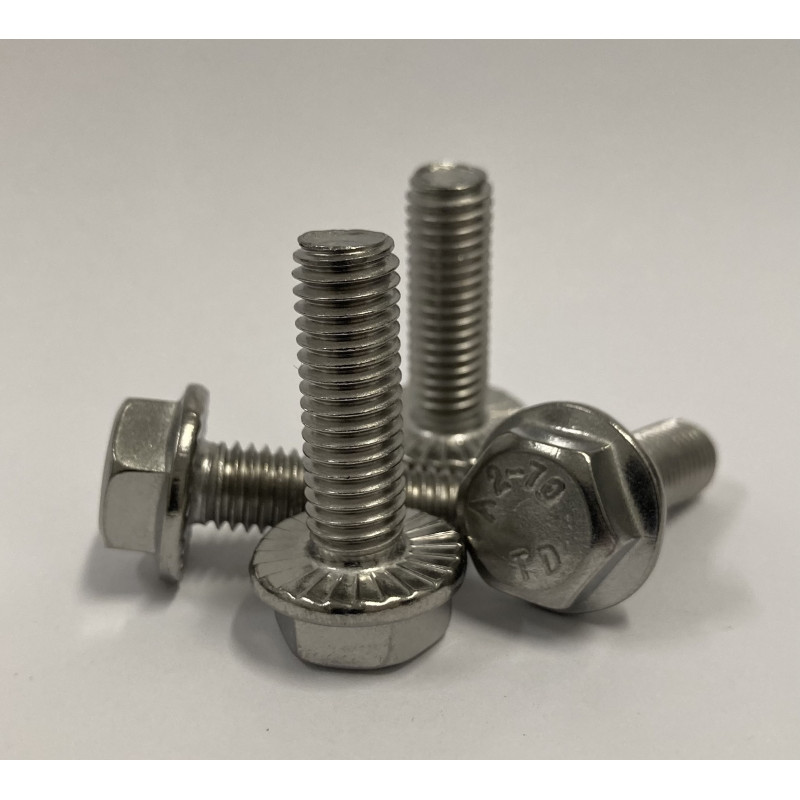 Śruba Kołnierzowa Nierdzewna M8x16 DIN 6921/A2-10szt