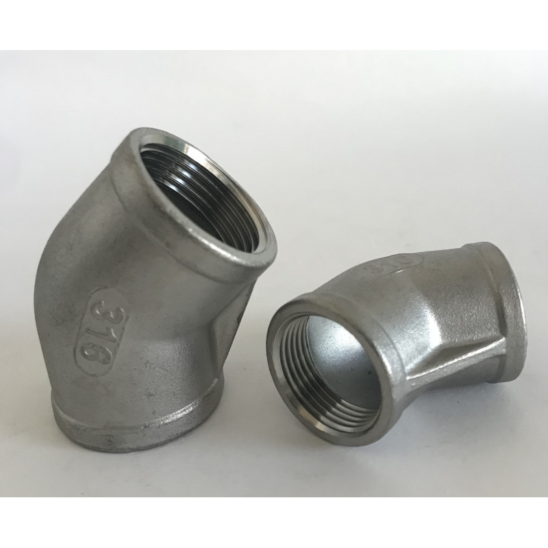 Kolano 45st.Nierdzewne 1/8 GW/GW AISI 316