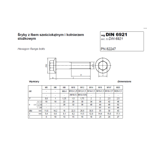 Śruba kołnierzowa 16x1,5x100 drobnozwojna Ocynk Płatkowy DIN 6921 kl.10.9-1szt