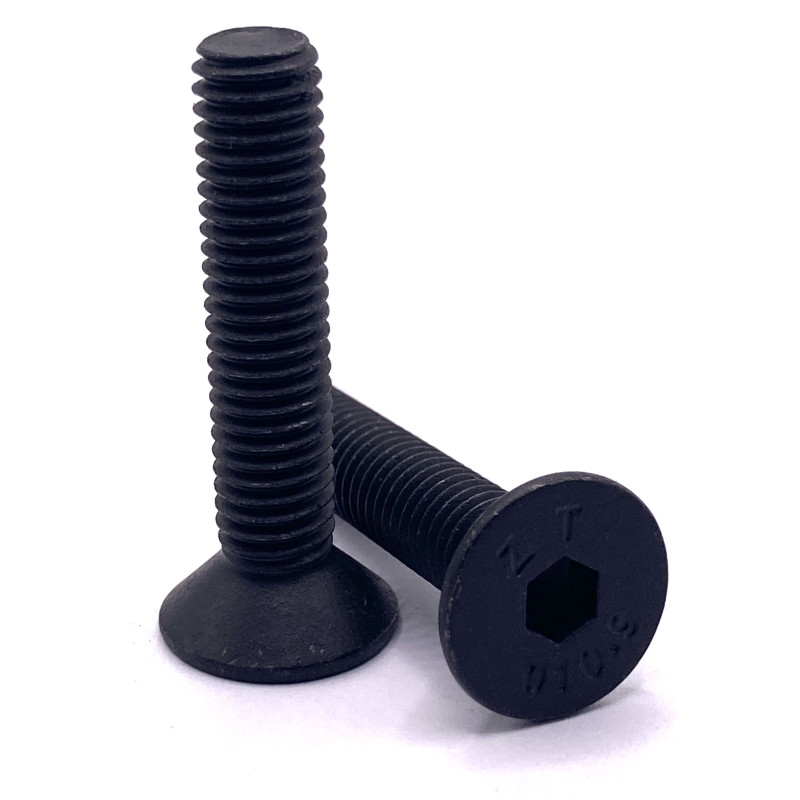 Śruba stożkowa 6x25 imbusowa czarna, klasa 10.9, ocynk płatkowy-10szt