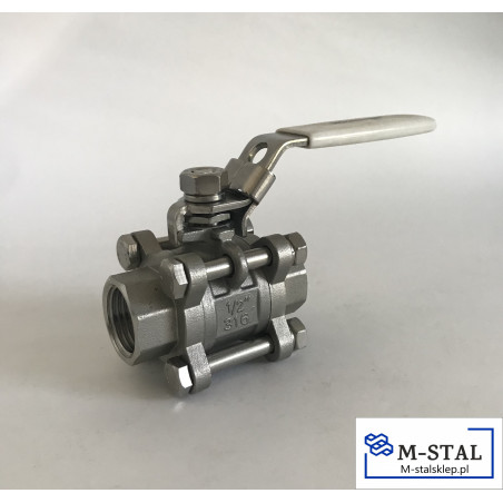 Zawór Kulowy Nierdzewny 3-cze. "1/2" GW/GW