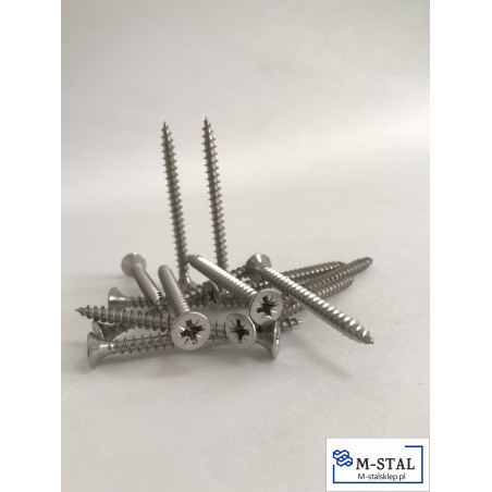 Wkręt do drewna Nierdzewny stożkowy 4x40 krzyżak-10szt