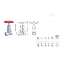 Zawór Grzybkowy Nierdzewny Prosty "2.0" AISI 316
