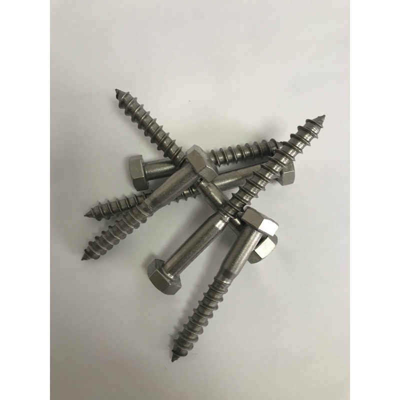 Wkręt do drewna sześciokątny 8x60 -10szt A2