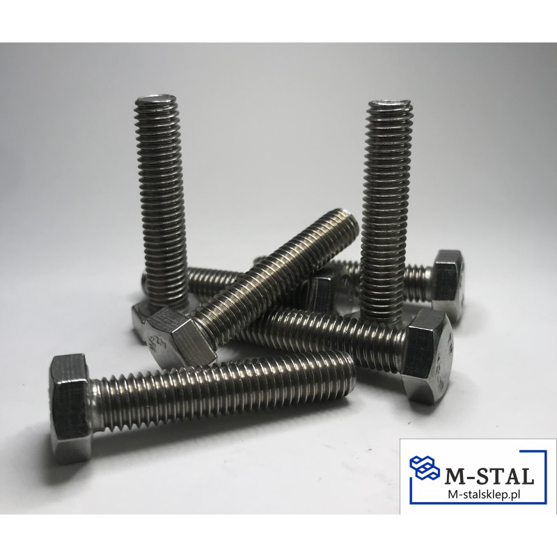Śruba Nierdzewna Sześciokątna 6x10 DIN 933/A2-10szt